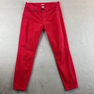 J. Crew Pink Corduroy Toothpick 9" High Rise Pant's Women's Size 28